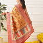 Women's Soft Tusser Silk Digital Printed Viscous Jacquard Border Patola Sarees