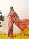 Women's Soft Tusser Silk Digital Printed Viscous Jacquard Border Patola Sarees