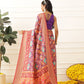 Women's Soft Tusser Silk Digital Printed Viscous Jacquard Border Patola Sarees