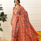 Women's Soft Tusser Silk Digital Printed Viscous Jacquard Border Patola Sarees
