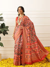 Women's Soft Tusser Silk Digital Printed Viscous Jacquard Border Patola Sarees