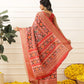 Women's Soft Tusser Silk Digital Printed Viscous Jacquard Border Patola Sarees