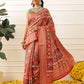 Women's Soft Tusser Silk Digital Printed Viscous Jacquard Border Patola Sarees