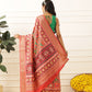 Women's Soft Tusser Silk Digital Printed Viscous Jacquard Border Patola Sarees