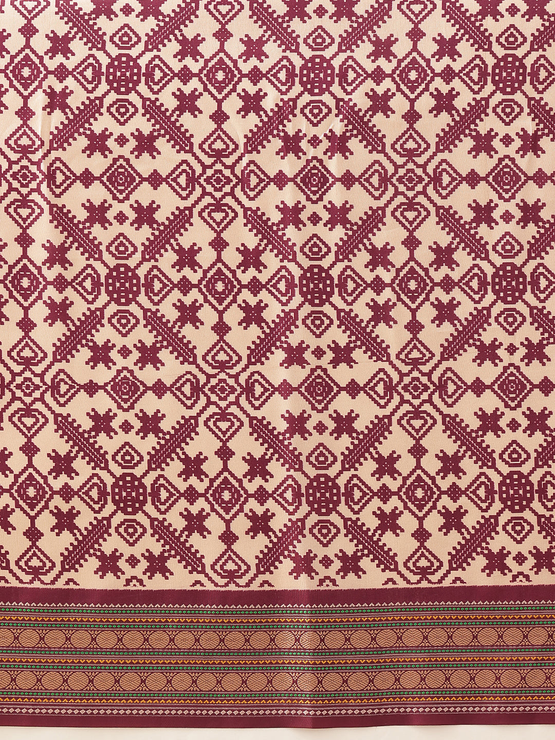 Women's Soft Tusser Silk Digital Printed Viscous Jacquard Border Patola Sarees