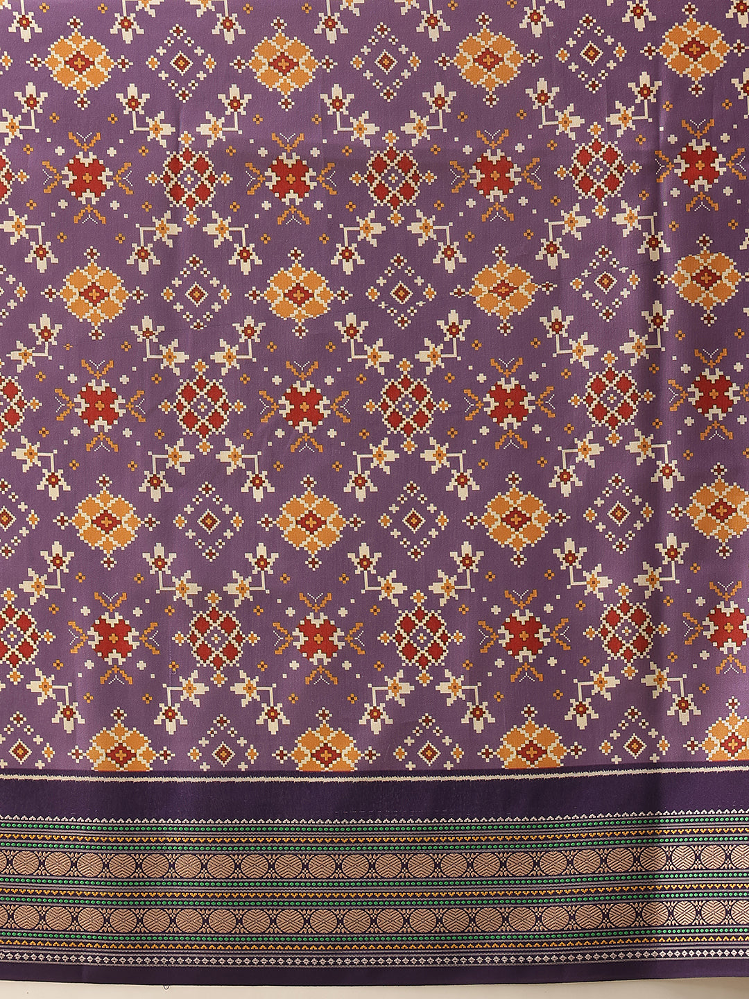 Women's Soft Tusser Silk Digital Printed Viscous Jacquard Border Patola Sarees