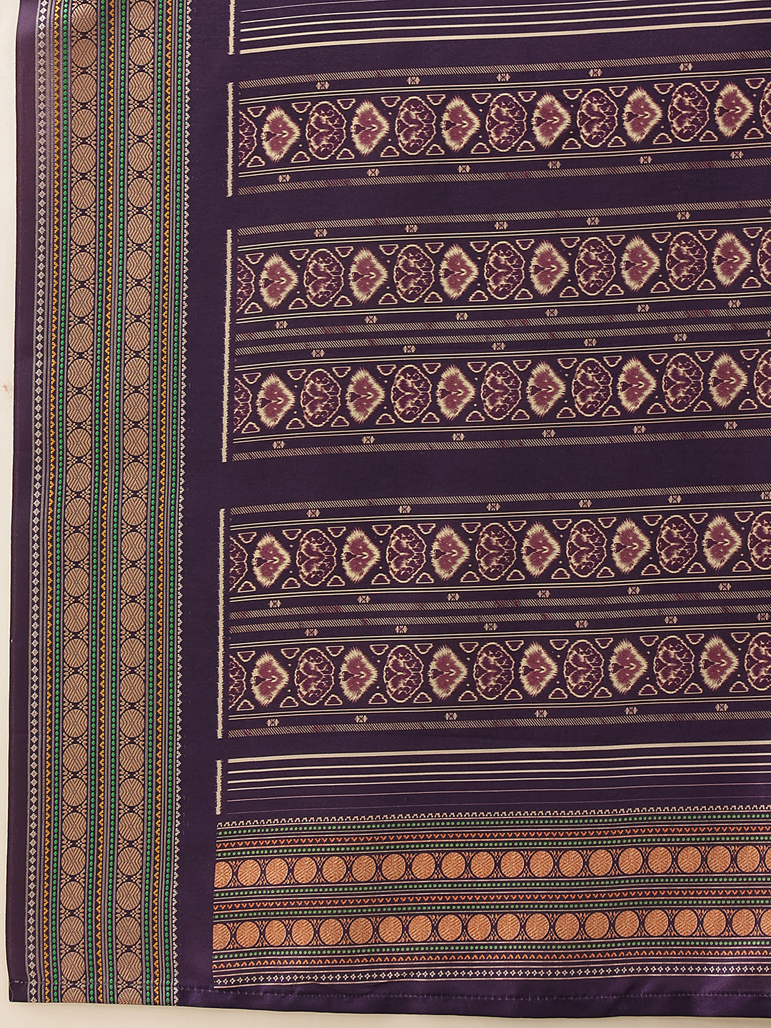 Women's Soft Tusser Silk Digital Printed Viscous Jacquard Border Patola Sarees