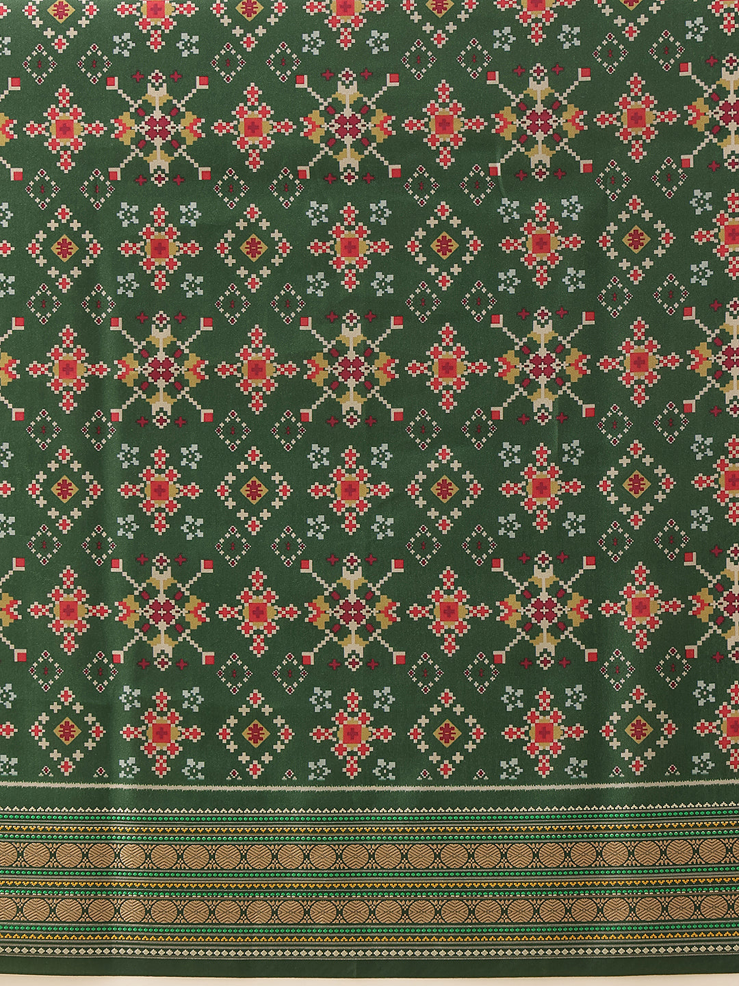 Women's Soft Tusser Silk Digital Printed Viscous Jacquard Border Patola Sarees