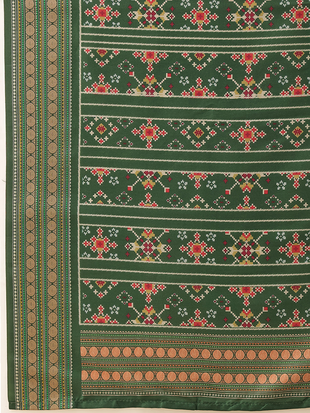 Women's Soft Tusser Silk Digital Printed Viscous Jacquard Border Patola Sarees