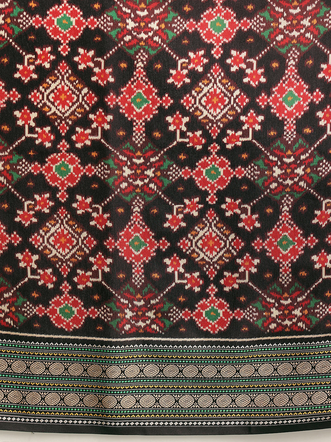 Women's Soft Tusser Silk Digital Printed Viscous Jacquard Border Patola Sarees