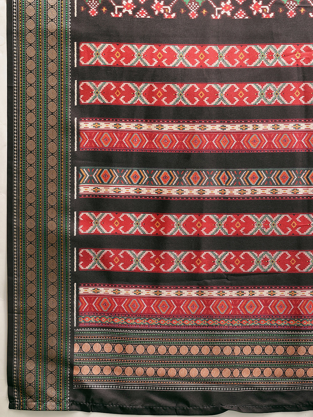 Women's Soft Tusser Silk Digital Printed Viscous Jacquard Border Patola Sarees
