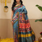 Digital Printed Kalamkari Patola Saree for Women with Lagdi Patta Pallu and Handmade Tassel