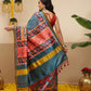 Digital Printed Kalamkari Patola Saree for Women with Lagdi Patta Pallu and Handmade Tassel