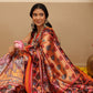 Digital Printed Kalamkari Patola Saree for Women with Lagdi Patta Pallu and Handmade Tassel
