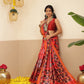 Digital Printed Kalamkari Patola Saree for Women with Lagdi Patta Pallu and Handmade Tassel
