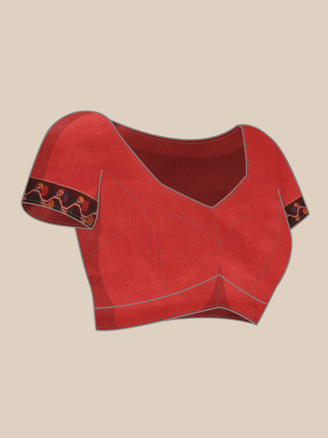 Digital Printed Kalamkari Patola Saree for Women with Lagdi Patta Pallu and Handmade Tassel