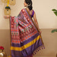 Digital Printed Kalamkari Patola Saree for Women with Lagdi Patta Pallu and Handmade Tassel