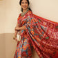 Digital Printed Kalamkari Patola Saree for Women with Lagdi Patta Pallu and Handmade Tassel