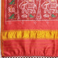 Digital Printed Kalamkari Patola Saree for Women with Lagdi Patta Pallu and Handmade Tassel