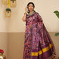 Multicolored Patola Twill Weave Saree for Women with Lagdi Patta Pallu and Tassel