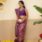 Multicolored Patola Twill Weave Saree for Women with Lagdi Patta Pallu and Tassel