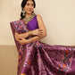 Multicolored Patola Twill Weave Saree for Women with Lagdi Patta Pallu and Tassel