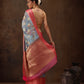Floral Chanderi Kamlamkari Art Silk Saree