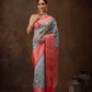 Floral Chanderi Kamlamkari Art Silk Saree