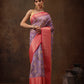 Floral Chanderi Kamlamkari Art Silk Saree