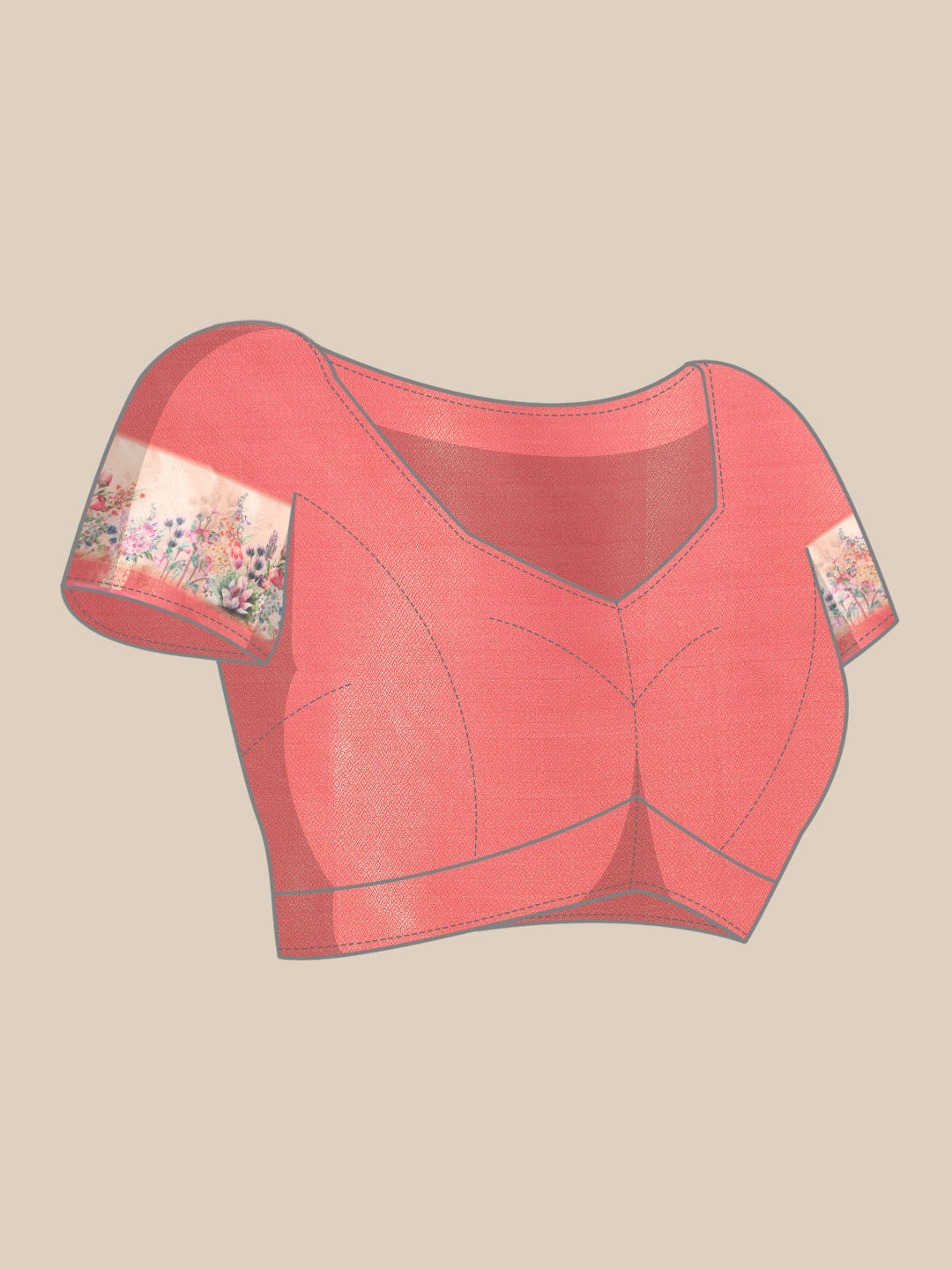 Kanjivaram Silk Floral Printed Zari Woven Saree With Tassels