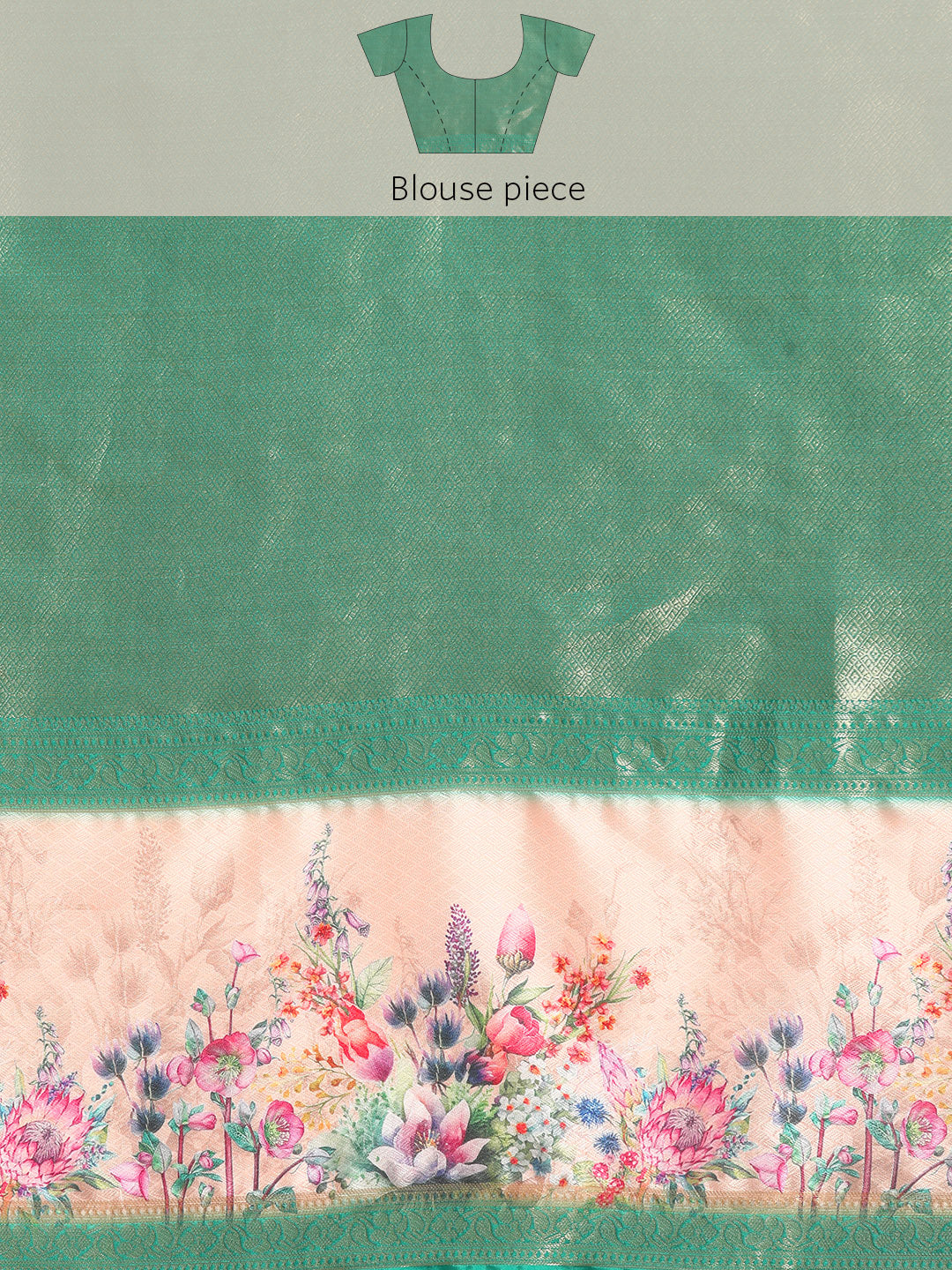 Kanjivaram Silk Floral Printed Zari Woven Saree With Tassels