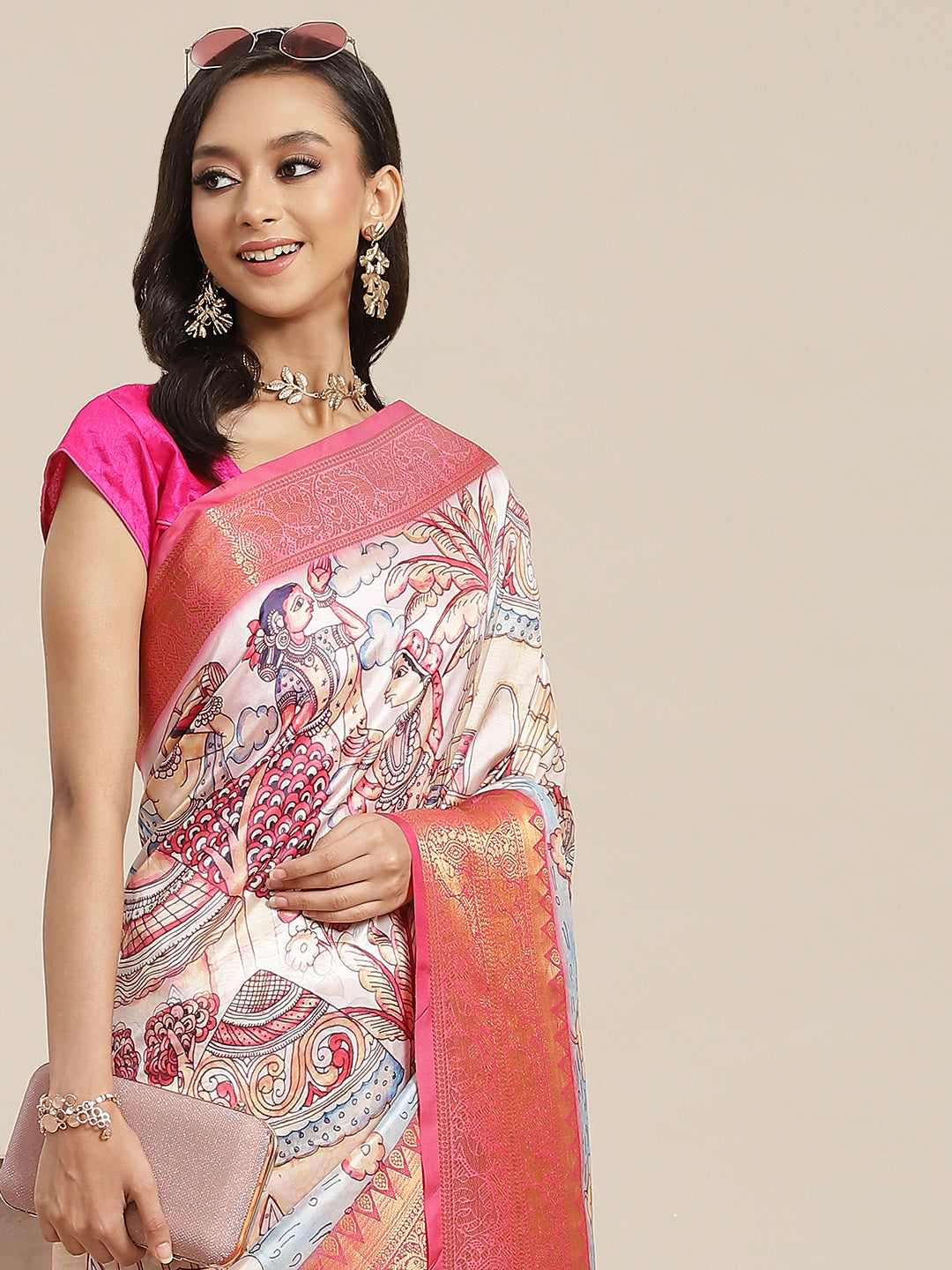 Women's Banarasi Art Silk Digital Print Saree