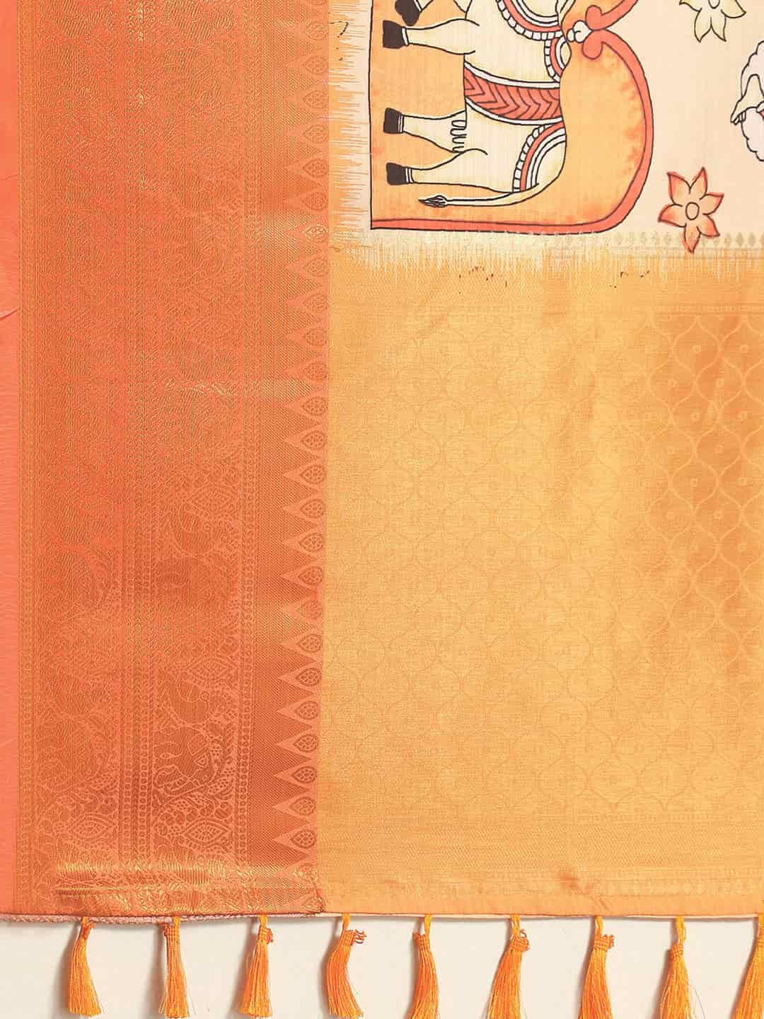 Kalamkari Print with Regal Weave Silk Saree