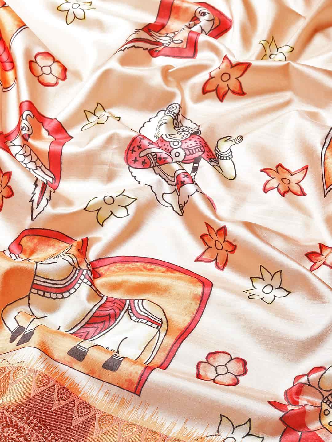 Kalamkari Print with Regal Weave Silk Saree