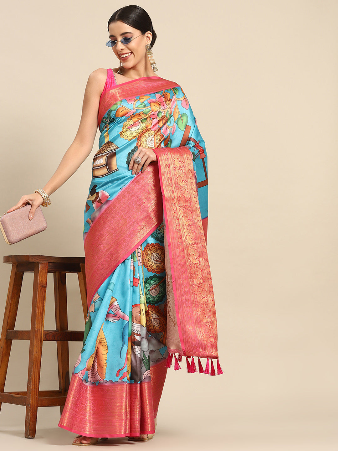 Banarasi Art Silk Digital Print Saree