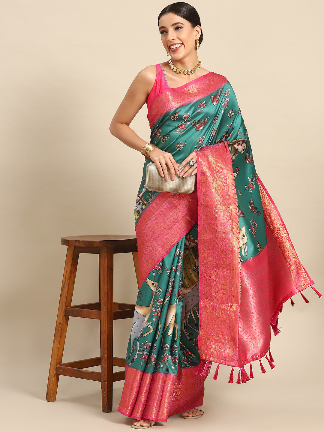 Banarasi Art Silk Digital Print Saree