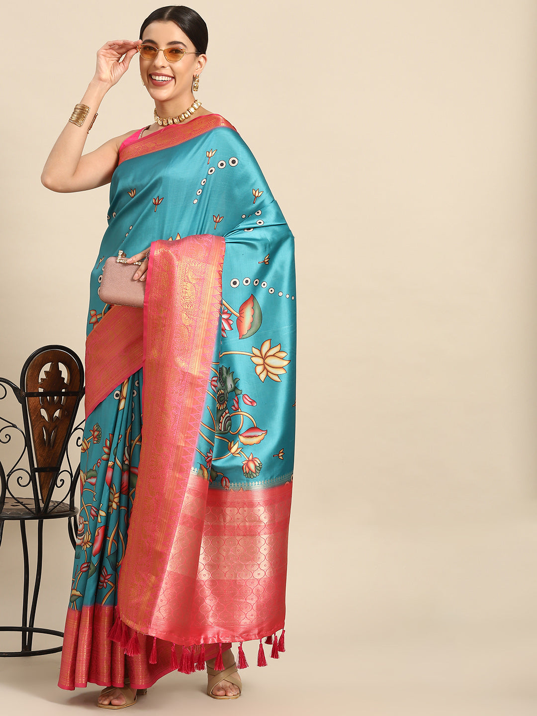 Banarasi Art Silk Digital Print Saree