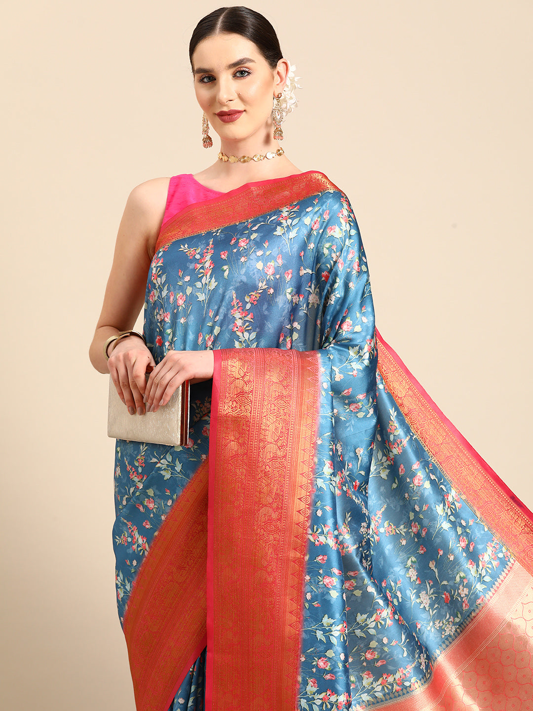 Women Art Silk Digital Print Saree