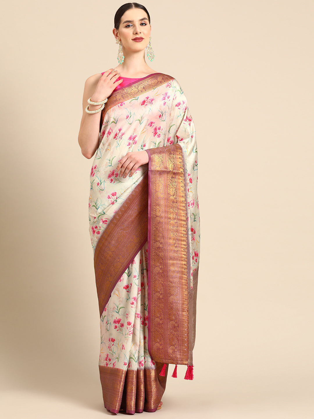 Women Art Silk Digital Print Saree