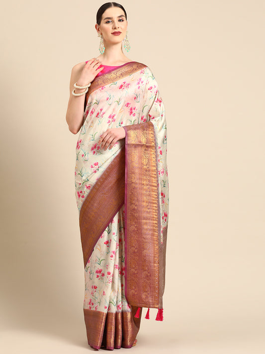 Women Art Silk Digital Print Saree