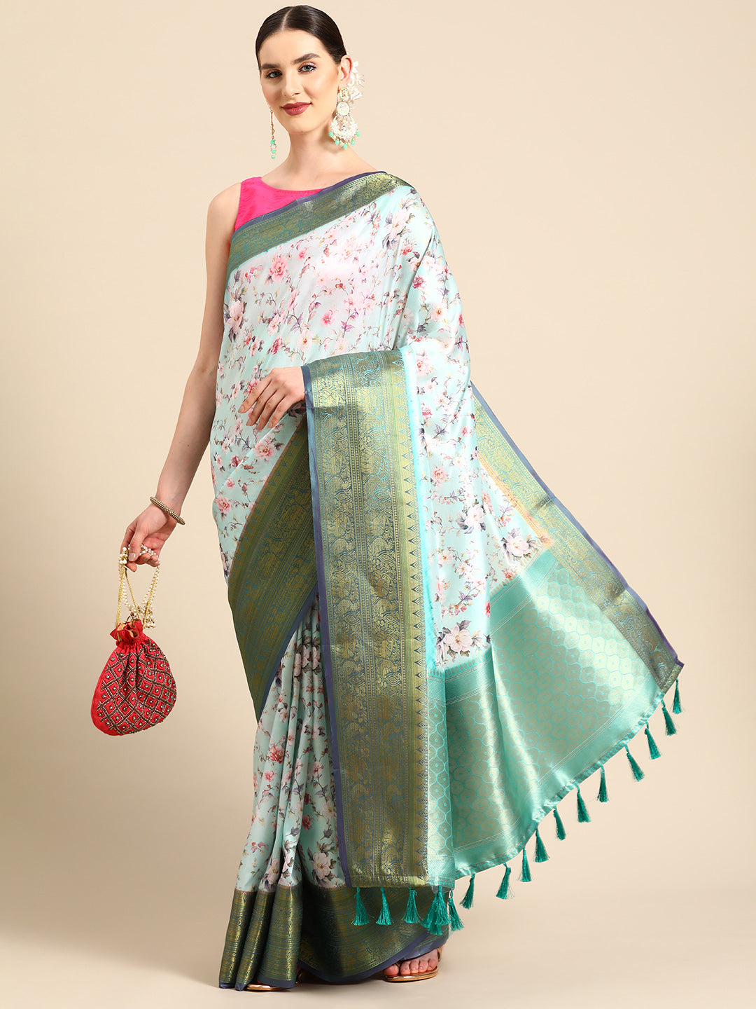 Women Art Silk Digital Print Saree