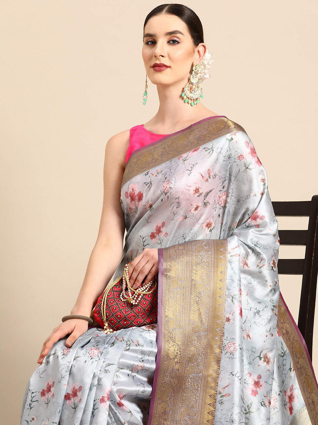 Women Art Silk Digital Print Saree