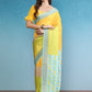 Color Blocked Zari Border Printed Silk Saree
