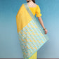 Color Blocked Zari Border Printed Silk Saree