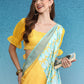 Color Blocked Zari Border Printed Silk Saree