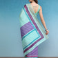 Blocky Stripes Soft Silk Zari Border Printed Saree
