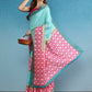 Chevron Striped Digital Printed Colorblocked Saree