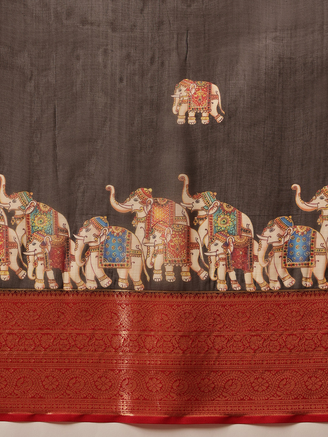 Kalamkari Digital Printed Georgette Saree With Rich Pallu