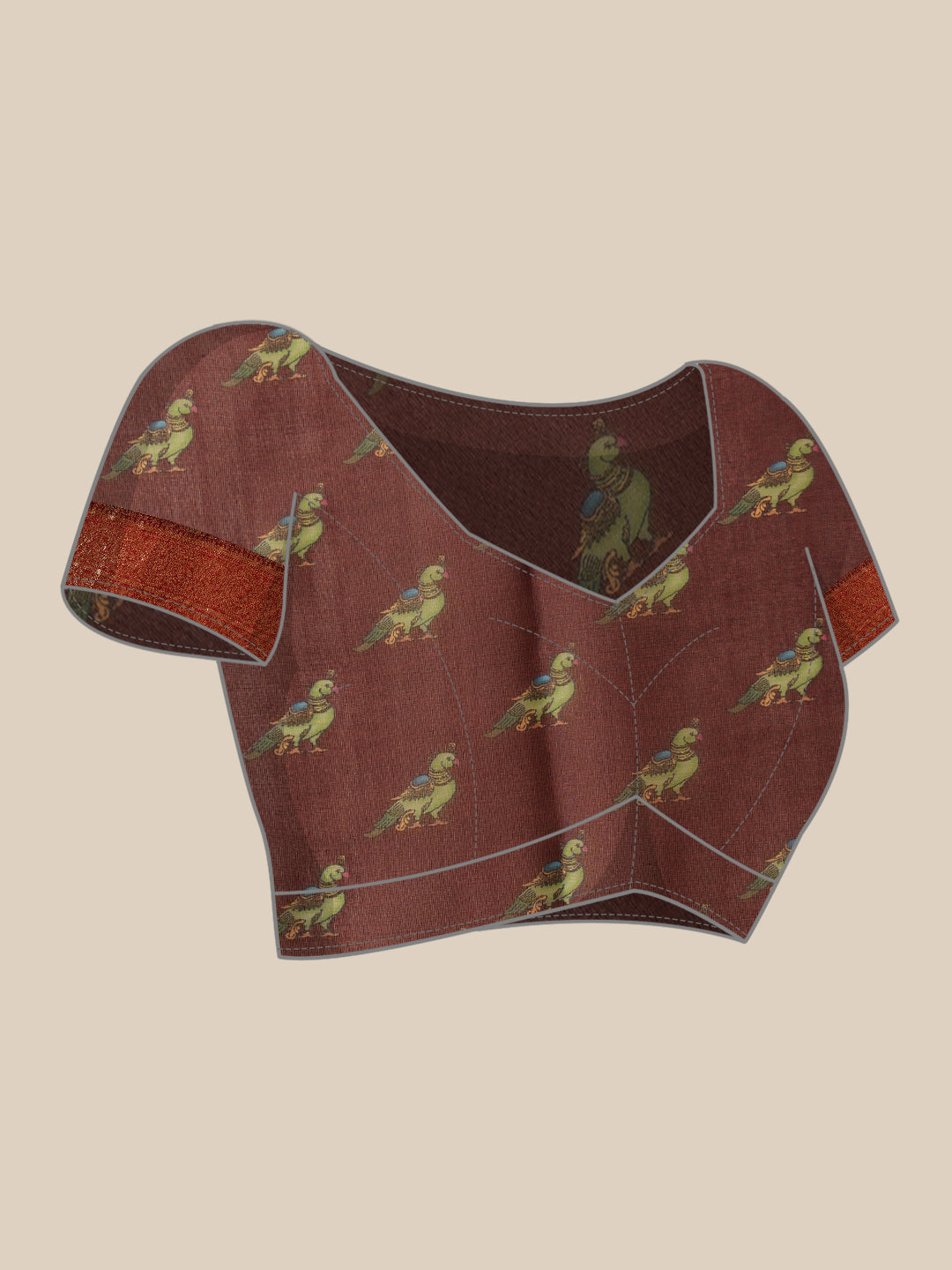Kalamkari Digital Printed Georgette Saree With Rich Pallu