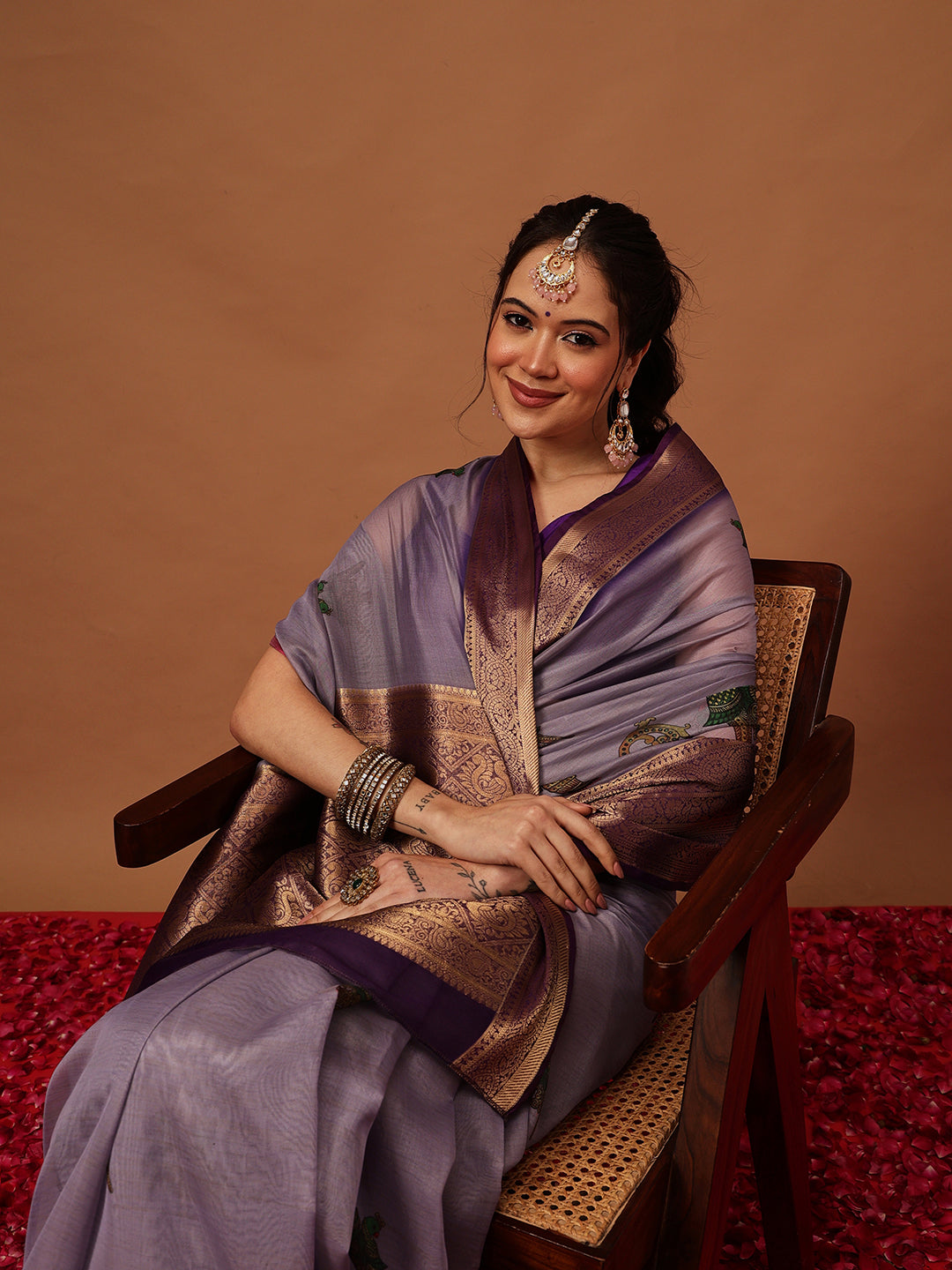 Kalamkari Digital Printed Georgette Saree With Rich Pallu